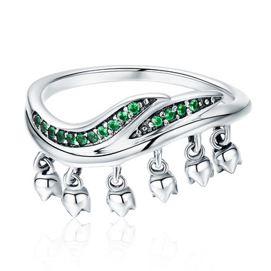 GREEN ZIRCON STERLING SILVER RING - EXOTIC